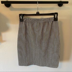 Black and white striped pencil skirt